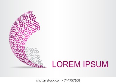 Logo stylized spherical surface with abstract shapes. This logo is suitable for global company, world technologies, media and publicity agencies 