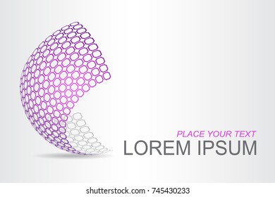 Logo stylized spherical surface with abstract shapes. This logo is suitable for global company, world technologies, media and publicity agencies 