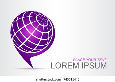 Logo stylized spherical surface with abstract shapes. This logo is suitable for global company, world technologies, media and publicity agencies 
