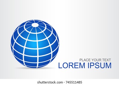 Logo stylized spherical surface with abstract shapes. This logo is suitable for global company, world technologies, media and publicity agencies 