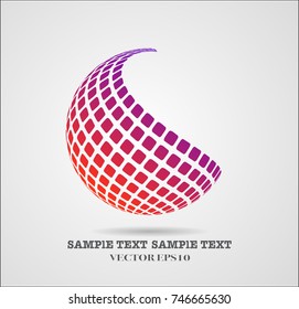 Logo stylized spherical surface with abstract shapes. This logo is suitable for global company, world technologies, media and publicity agencies,EPS10