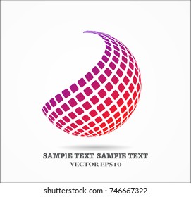 Logo stylized spherical surface with abstract shapes. This logo is suitable for global company, world technologies, media and publicity agencies,EPS10