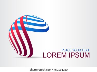 Logo stylized spherical surface with abstract shapes. This logo is suitable for global company, world technologies, media and publicity agencies 