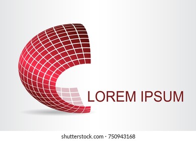 Logo stylized spherical surface with abstract shapes. This logo is suitable for global company, world technologies, media and publicity agencies 