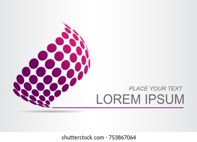 Logo stylized spherical surface with abstract shapes. This logo is suitable for global company, world technologies, media and publicity agencies 