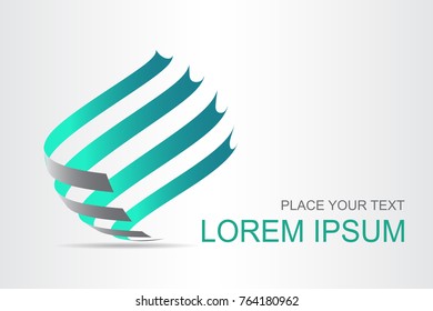 Logo stylized spherical surface with abstract shapes. This logo is suitable for global company, world technologies, media and publicity agencies 