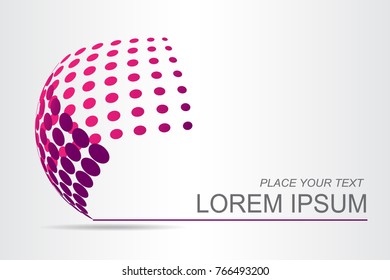 Logo stylized spherical surface with abstract shapes. This logo is suitable for global company, world technologies, media and publicity agencies 