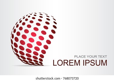 Logo stylized spherical surface with abstract shapes. This logo is suitable for global company, world technologies, media and publicity agencies 