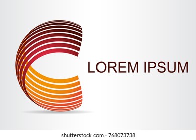 Logo stylized spherical surface with abstract shapes. This logo is suitable for global company, world technologies, media and publicity agencies 