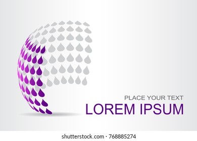 Logo stylized spherical surface with abstract shapes. This logo is suitable for global company, world technologies, media and publicity agencies 
