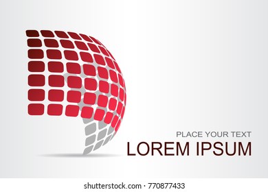 Logo stylized spherical surface with abstract shapes. This logo is suitable for global company, world technologies, media and publicity agencies 