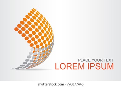 Logo stylized spherical surface with abstract shapes. This logo is suitable for global company, world technologies, media and publicity agencies 