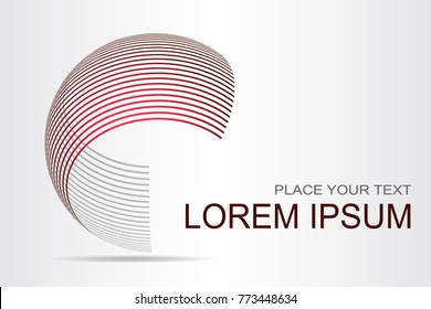 Logo stylized spherical surface with abstract shapes. This logo is suitable for global company, world technologies, media and publicity agencies 