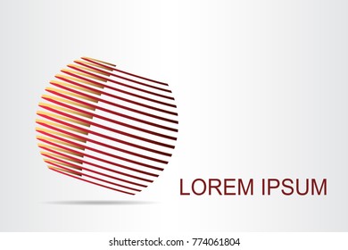 Logo stylized spherical surface with abstract shapes. This logo is suitable for global company, world technologies, media and publicity agencies 