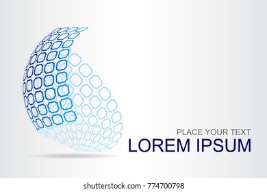Logo stylized spherical surface with abstract shapes. This logo is suitable for global company, world technologies, media and publicity agencies 