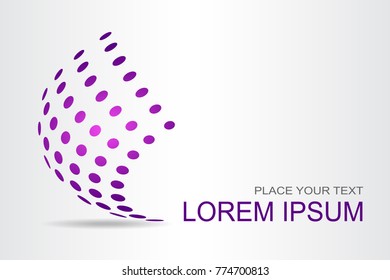 Logo stylized spherical surface with abstract shapes. This logo is suitable for global company, world technologies, media and publicity agencies 