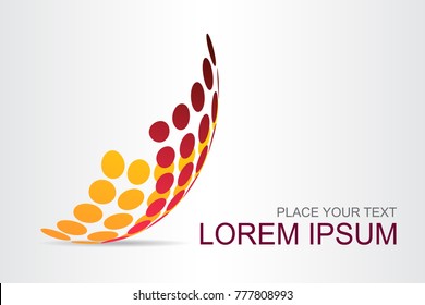 Logo stylized spherical surface with abstract shapes. This logo is suitable for global company, world technologies, media and publicity agencies 