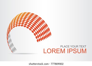 Logo stylized spherical surface with abstract shapes. This logo is suitable for global company, world technologies, media and publicity agencies 