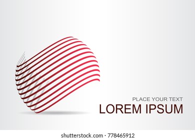 Logo stylized spherical surface with abstract shapes. This logo is suitable for global company, world technologies, media and publicity agencies 