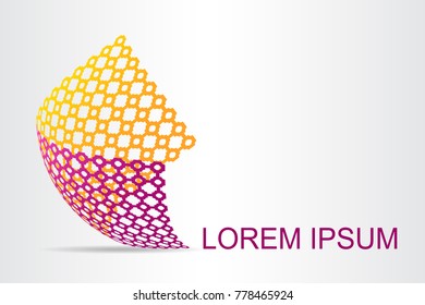 Logo stylized spherical surface with abstract shapes. This logo is suitable for global company, world technologies, media and publicity agencies 