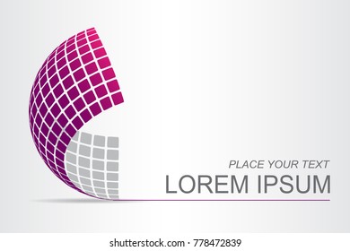 Logo stylized spherical surface with abstract shapes. This logo is suitable for global company, world technologies, media and publicity agencies 
