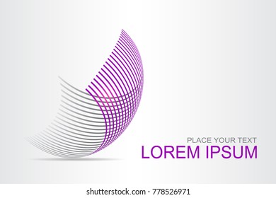 Logo stylized spherical surface with abstract shapes. This logo is suitable for global company, world technologies, media and publicity agencies 