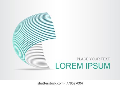 Logo stylized spherical surface with abstract shapes. This logo is suitable for global company, world technologies, media and publicity agencies 