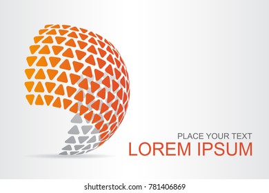 Logo stylized spherical surface with abstract shapes. This logo is suitable for global company, world technologies, media and publicity agencies 