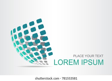 Logo stylized spherical surface with abstract shapes. This logo is suitable for global company, world technologies, media and publicity agencies 