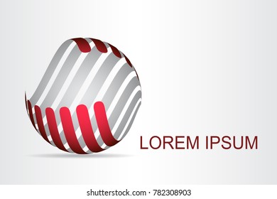 Logo stylized spherical surface with abstract shapes. This logo is suitable for global company, world technologies, media and publicity agencies 