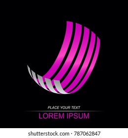 Logo stylized spherical surface with abstract shapes. This logo is suitable for global company, world technologies, media and publicity agencies 