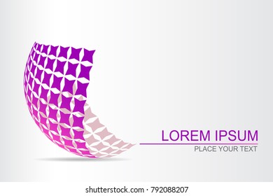 Logo stylized spherical surface with abstract shapes. This logo is suitable for global company, world technologies, media and publicity agencies 