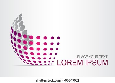 Logo stylized spherical surface with abstract shapes. This logo is suitable for global company, world technologies, media and publicity agencies 