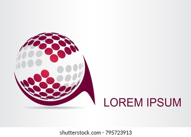 Logo stylized spherical surface with abstract shapes. This logo is suitable for global company, world technologies, media and publicity agencies 
