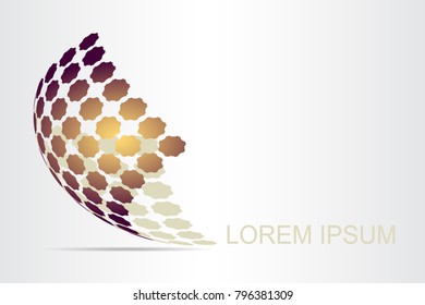 Logo stylized spherical surface with abstract shapes. This logo is suitable for global company, world technologies, media and publicity agencies 