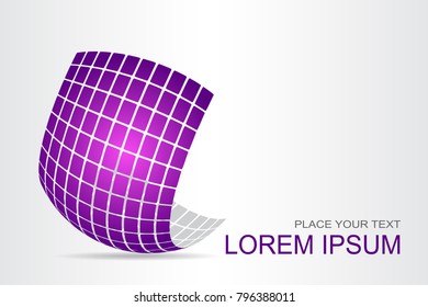 Logo stylized spherical surface with abstract shapes. This logo is suitable for global company, world technologies, media and publicity agencies 