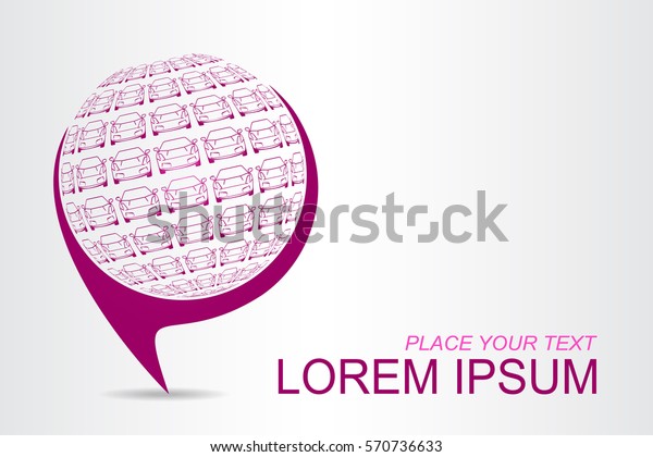 Logo stylized spherical surface with car symbol\
shapes. Template for\
logotype.