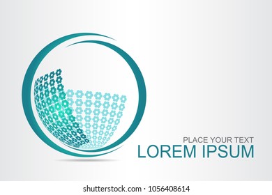 Logo stylized spherical surface. This logo is suitable for global company, world technologies, media and publicity agencies 
