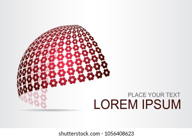 Logo stylized spherical surface. This logo is suitable for global company, world technologies, media and publicity agencies 