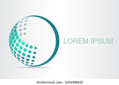 Logo stylized spherical surface. This logo is suitable for global company, world technologies, media and publicity agencies 