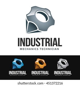 Logo of a stylized and strong gear. This logo is suitable for many purpose as mechanical company, technologies development, industrial companies and more.