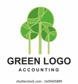 Logo stylized trees. Ecology theme