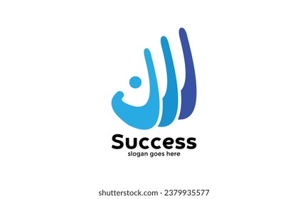 Logo success blue color for achievement business