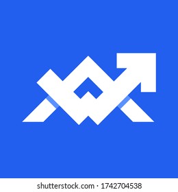 Logotipo con una gráfica de negocios exitosa. Ilustración vectorial plana. Logo del operador de letras A. Logo de Forex.