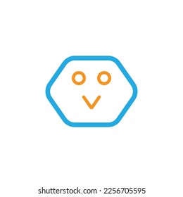 A logo suitable for ai or robot, smart artificial intelligence, head face icon