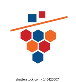 The logo is suitable for digital art products, symbolized by abstract and retro grapes.