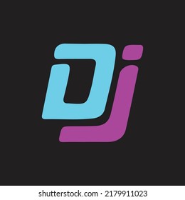 A Logo Suitable For Dj Music Field In Blue And Violet Color