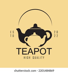 a logo suitable for a shop selling tea complete with leaves and a teapot