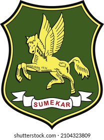 The logo of Sumenep Regency, the golden yellow SINGLE HORSE, is taken from the famous heroic symbol in the Sumenep level II area which has something to do with the ancient story, namely the Skati hors