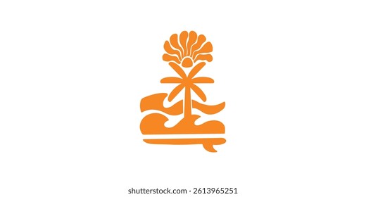 logo summer beach surfing vector